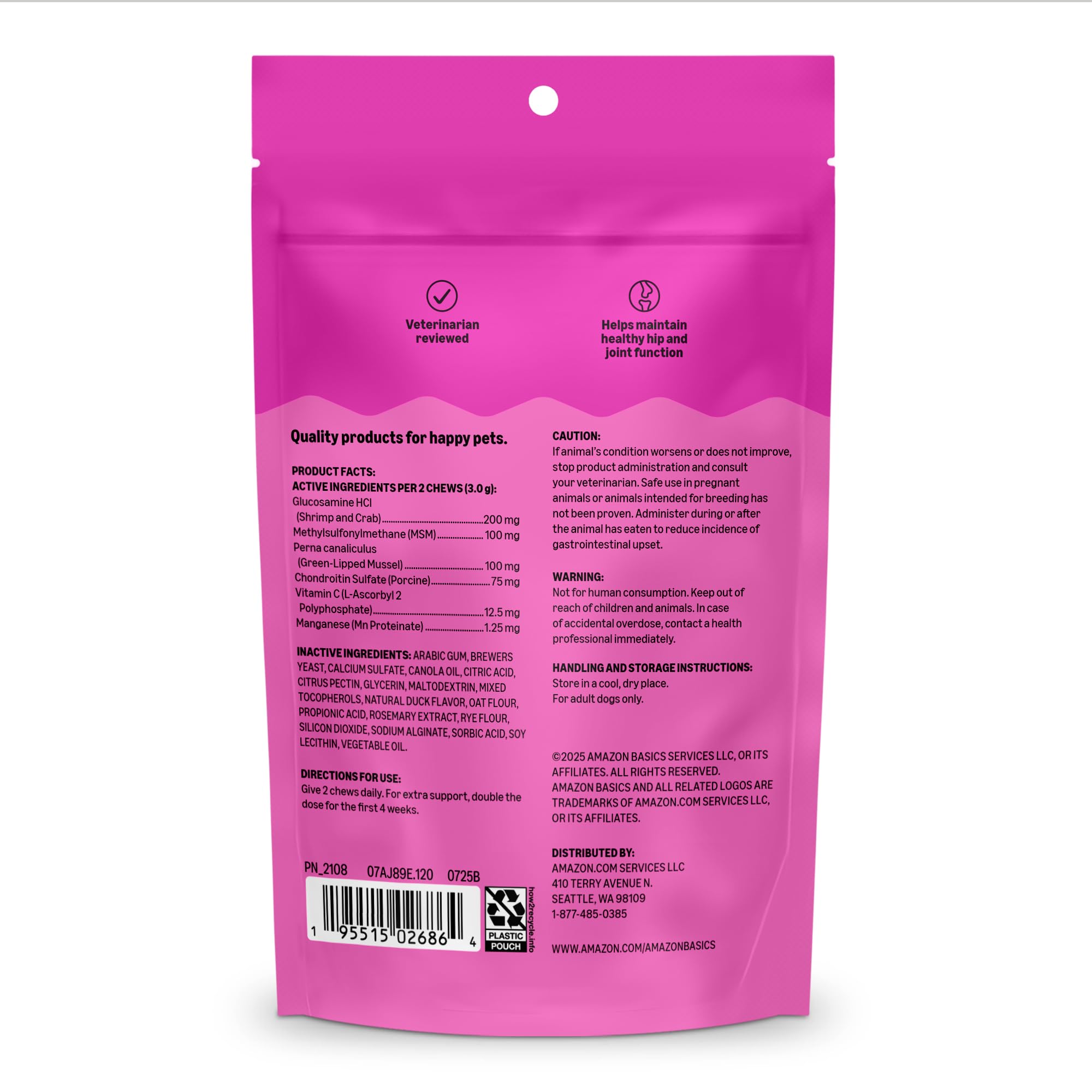 Amazon Basics chien acceptant la friandise, soutien pratique quotidien