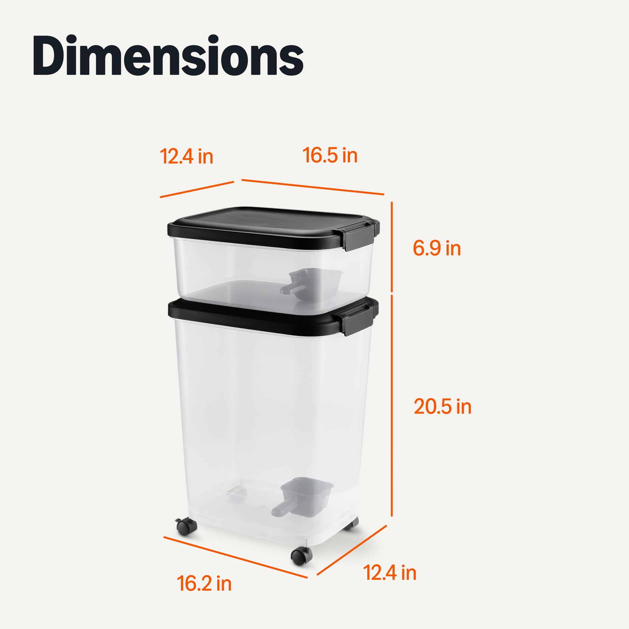 Amazon Basics comparaison des deux tailles illustrant capacité 30 lb et 10 lb