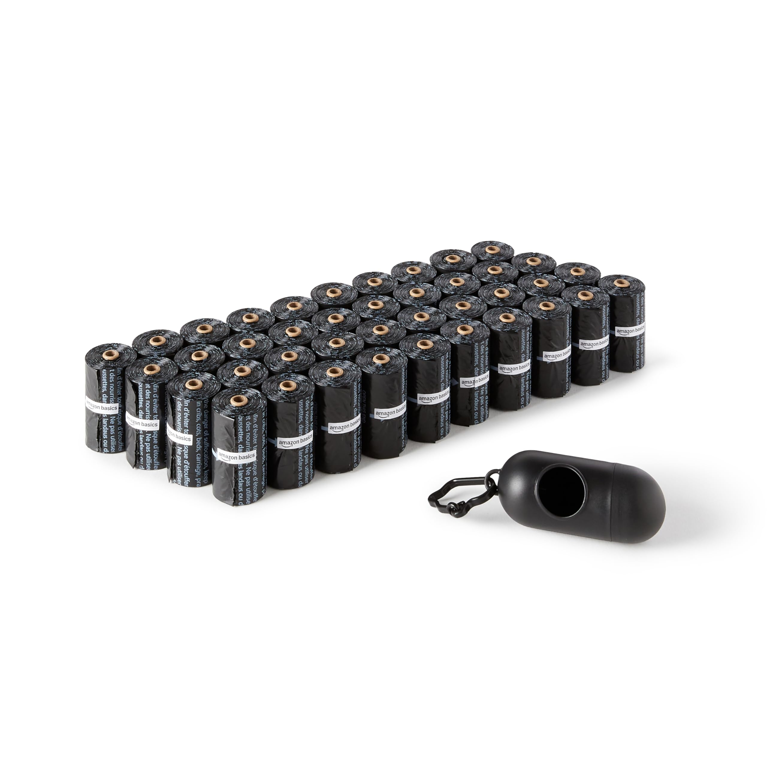 Amazon Basics emballage avant montrant 600 sacs pour rangement pratique