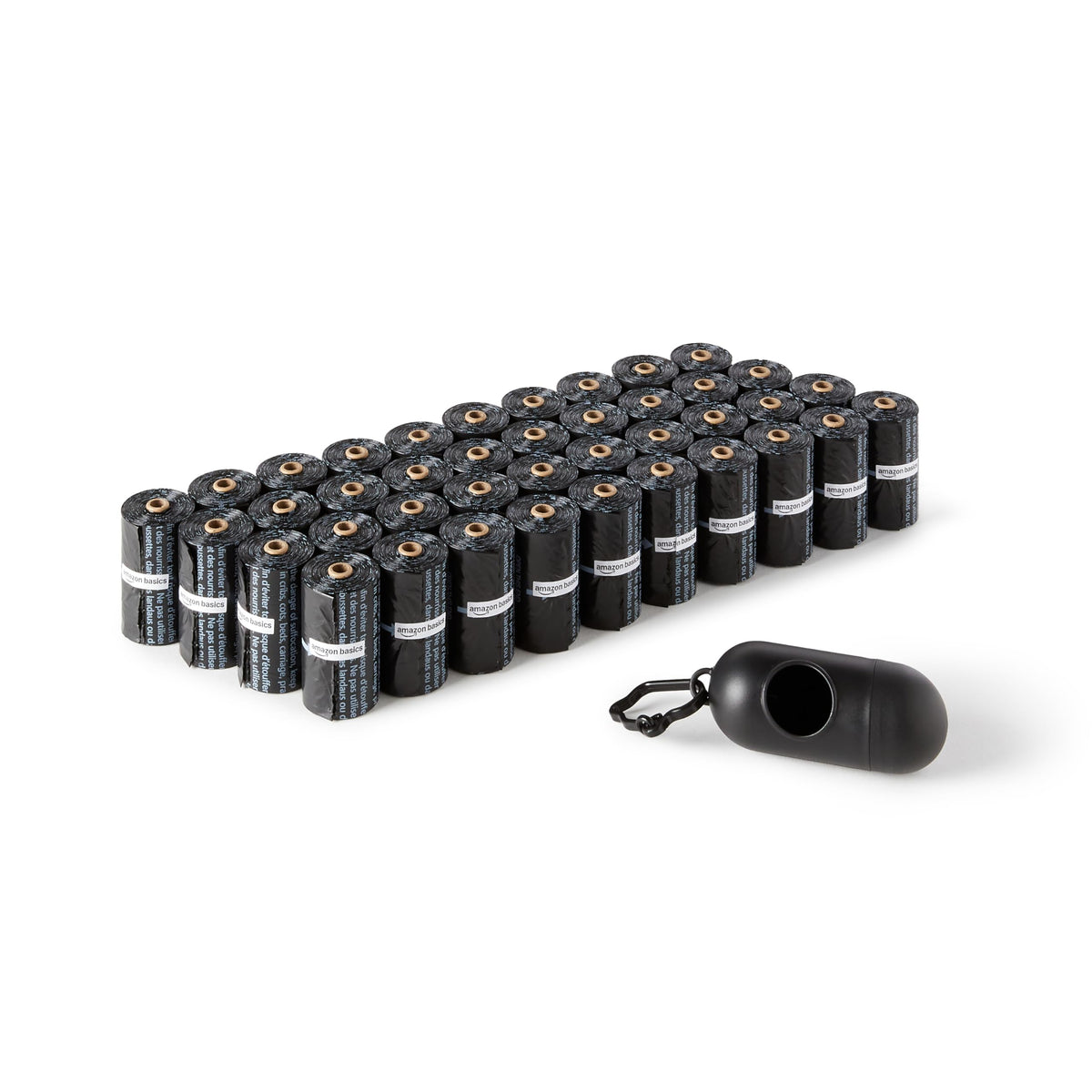 Amazon Basics emballage avant montrant 600 sacs pour rangement pratique