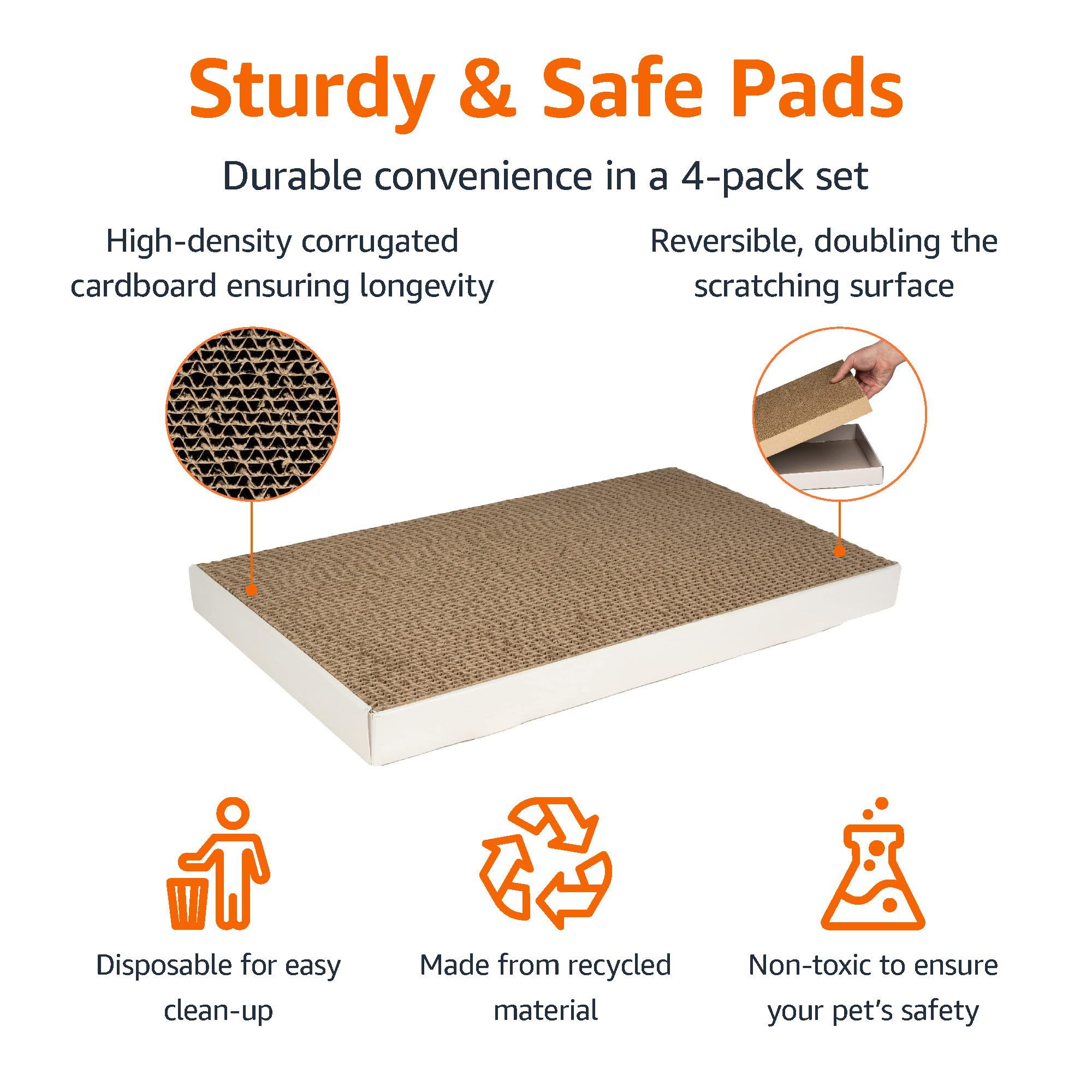 Amazon Basics gros plan texture carton ondulé offrant adhérence pour griffes