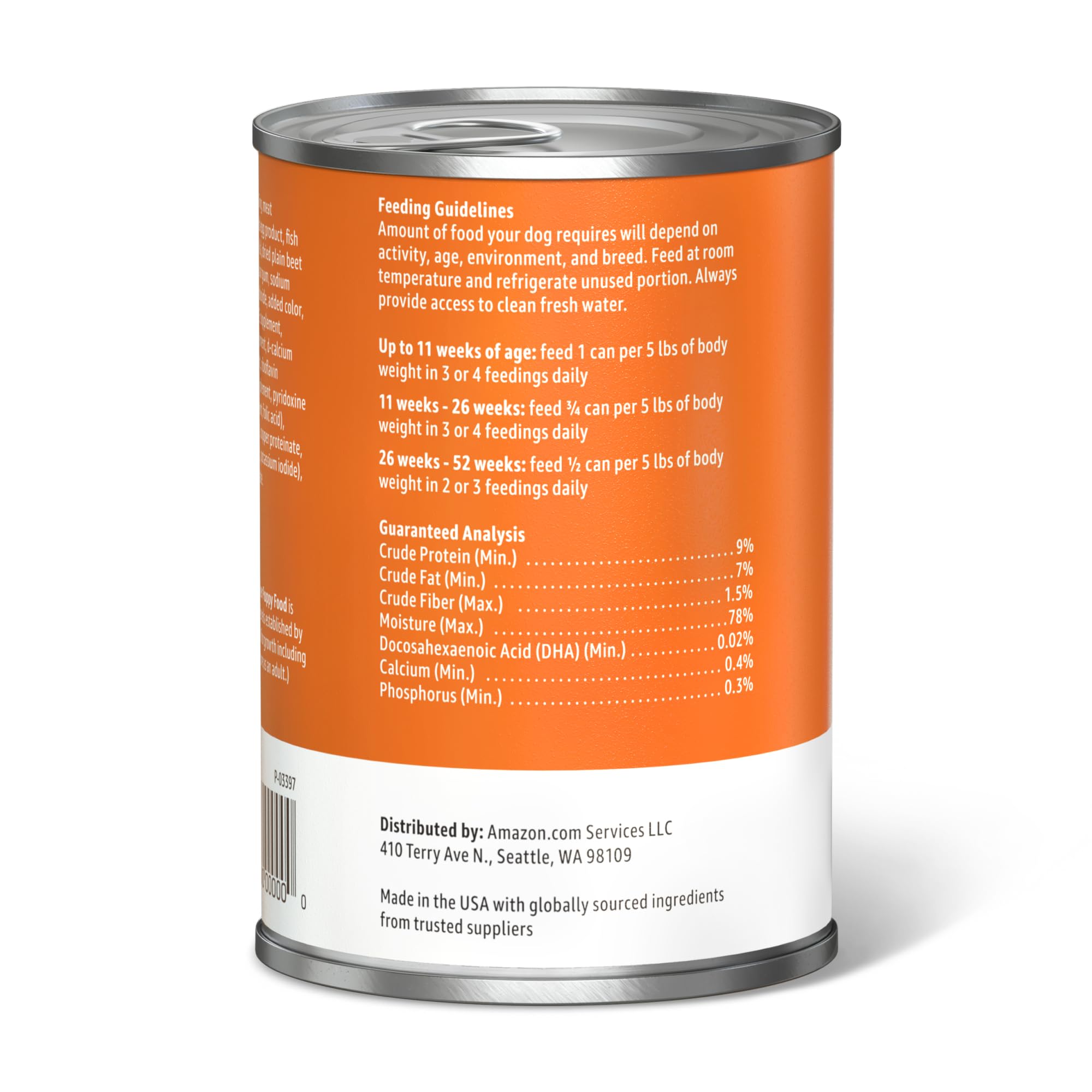 Amazon Basics étiquette nutritionnelle lisible pour informations claires