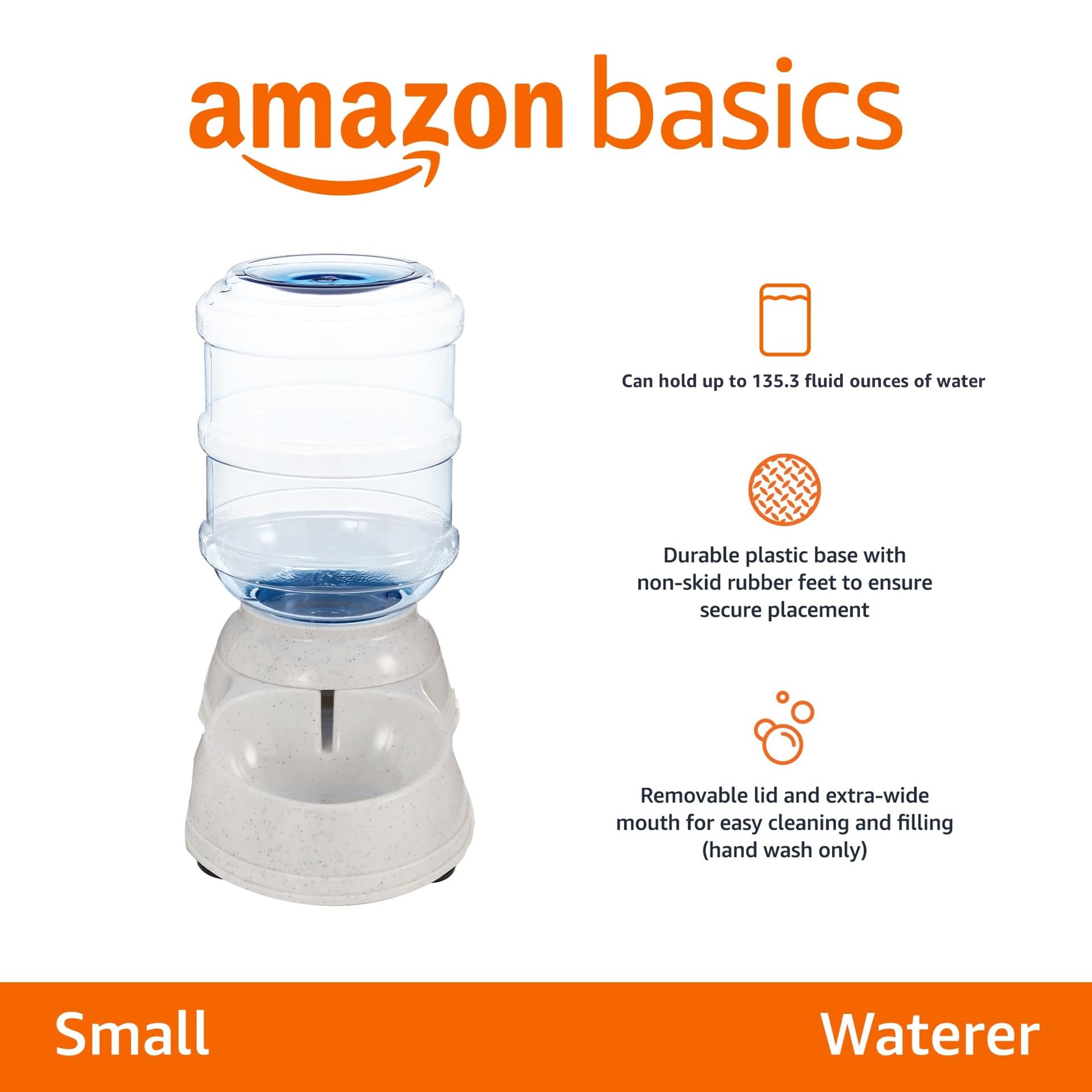 Amazon Basics réservoir transparent affichant niveau d'eau pour contrôle rapide