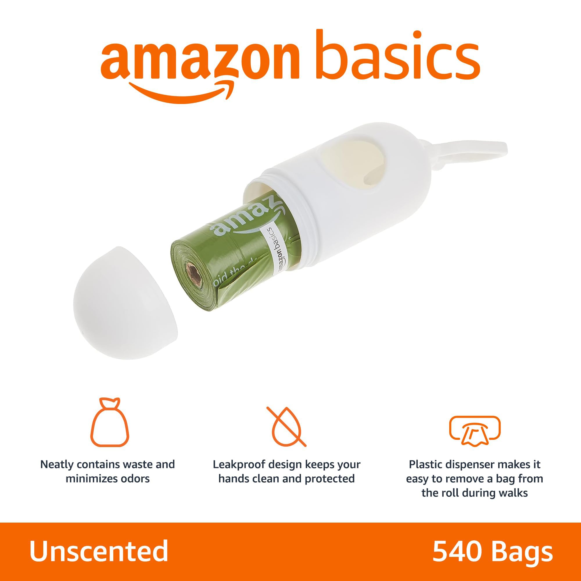 Amazon Basics rouleau de sacs renforcés montrant texture résistante