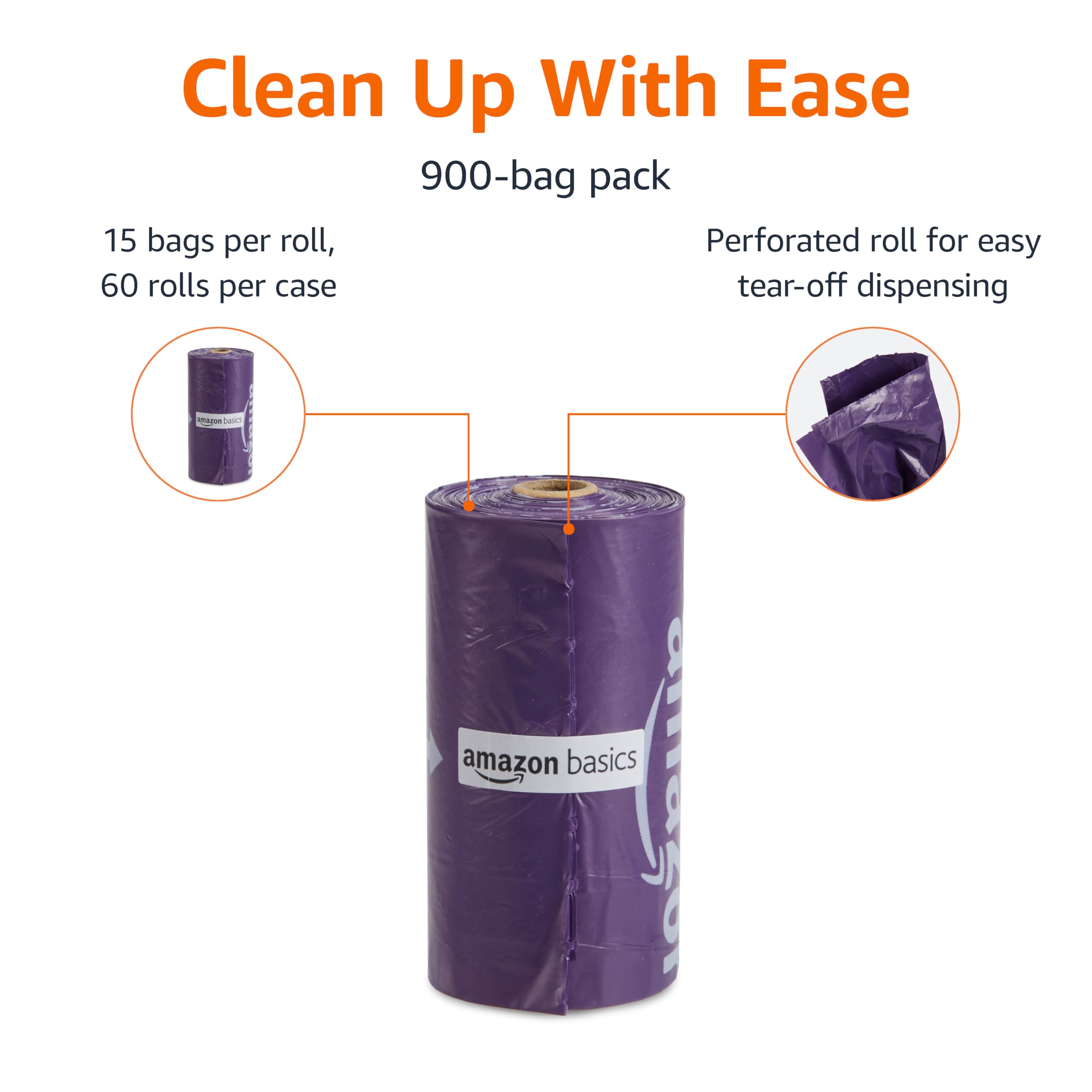 Amazon Basics gros plan sur rouleaux perforés, distribution facile