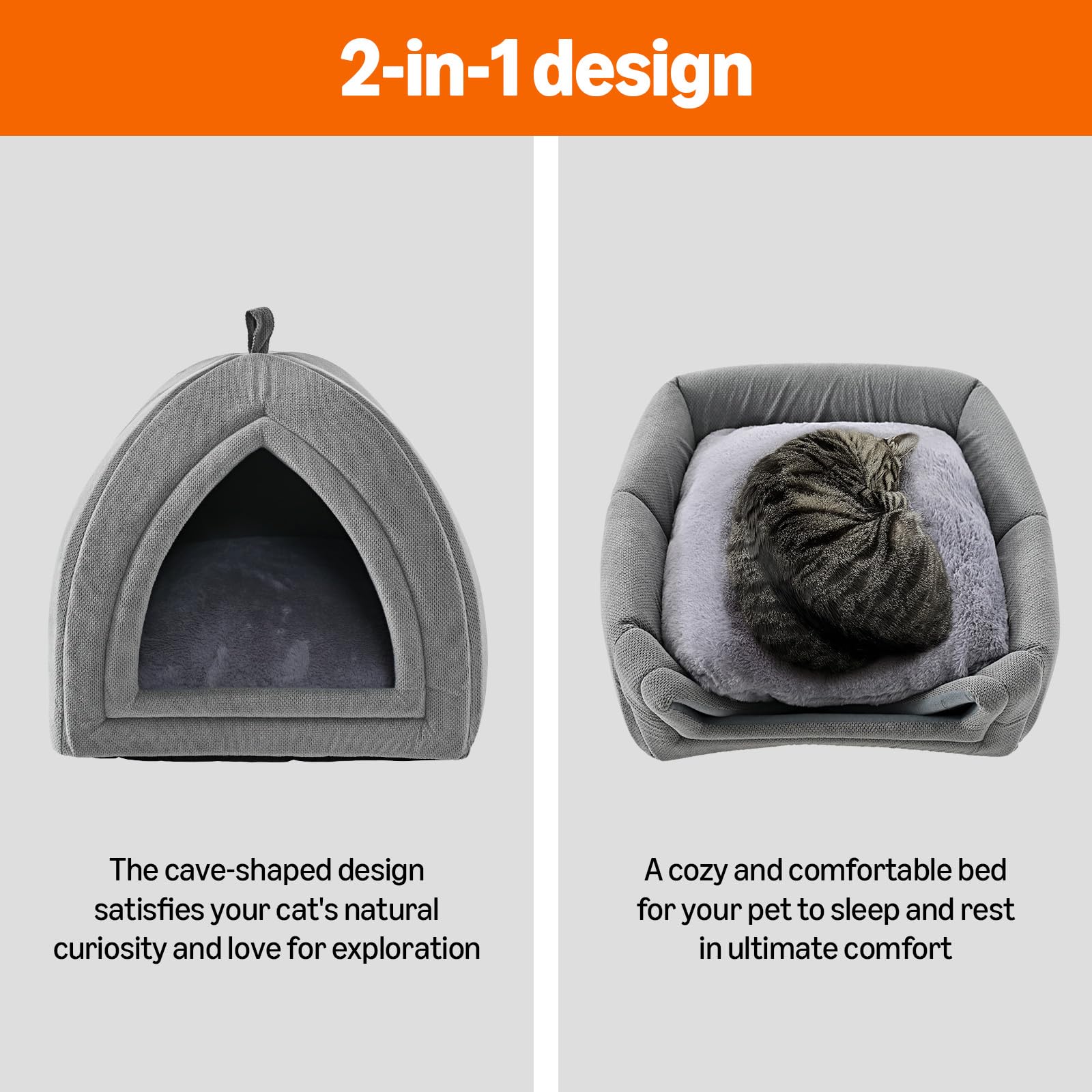 Amazon Basics chat confortablement installé dans la cave, réduit stress