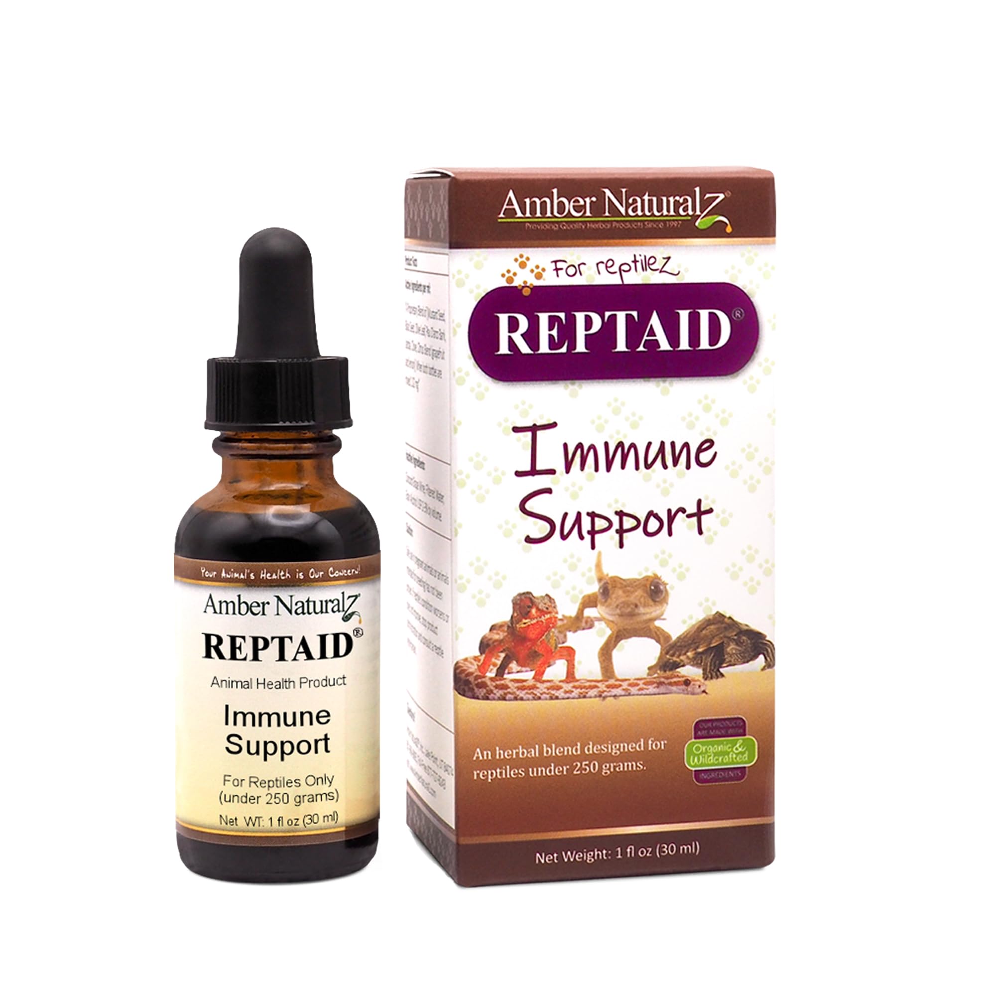 AMBER NATURALZ flacon Reptaid face montrant emballage et bénéfice soutien immunitaire