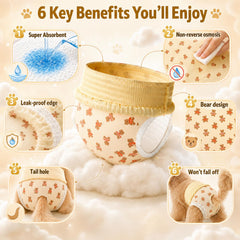 Ambreview motif ours sur la couche pour un look mignon et propre