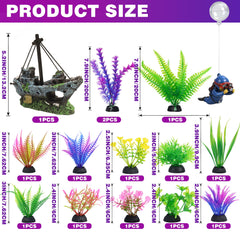 Ameliade groupe de 13 plantes plastiques offrant relief visuel