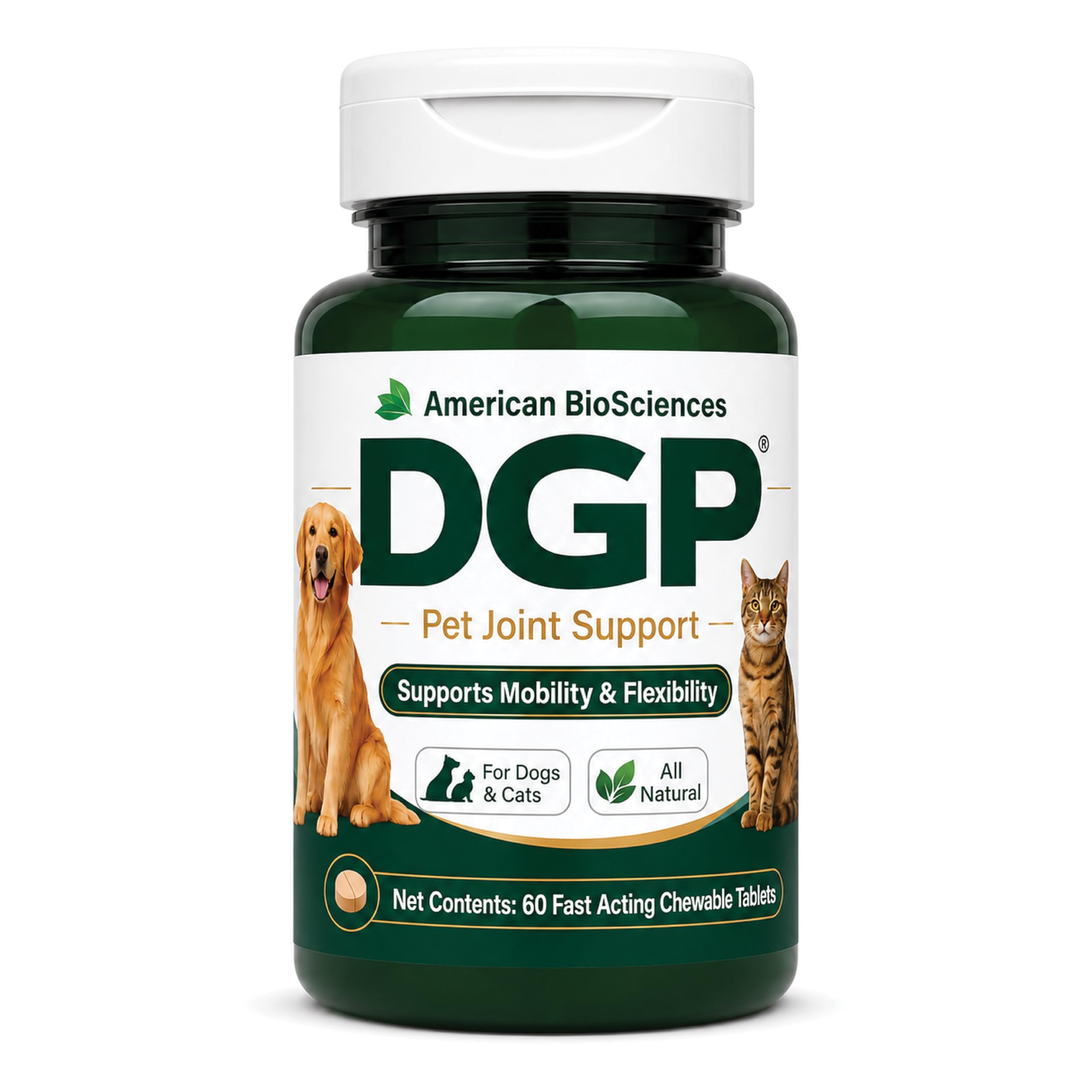 American BioSciences DGP boîte visible montrant comprimés et marquage, facilite l'achat