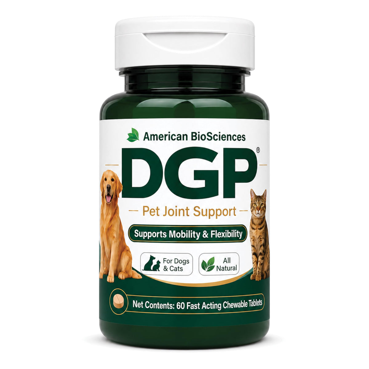 American BioSciences DGP boîte visible montrant comprimés et marquage, facilite l'achat