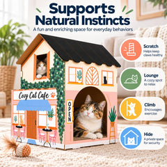 American Cat Club maison en usage avec chat, divertit et calme l'animal