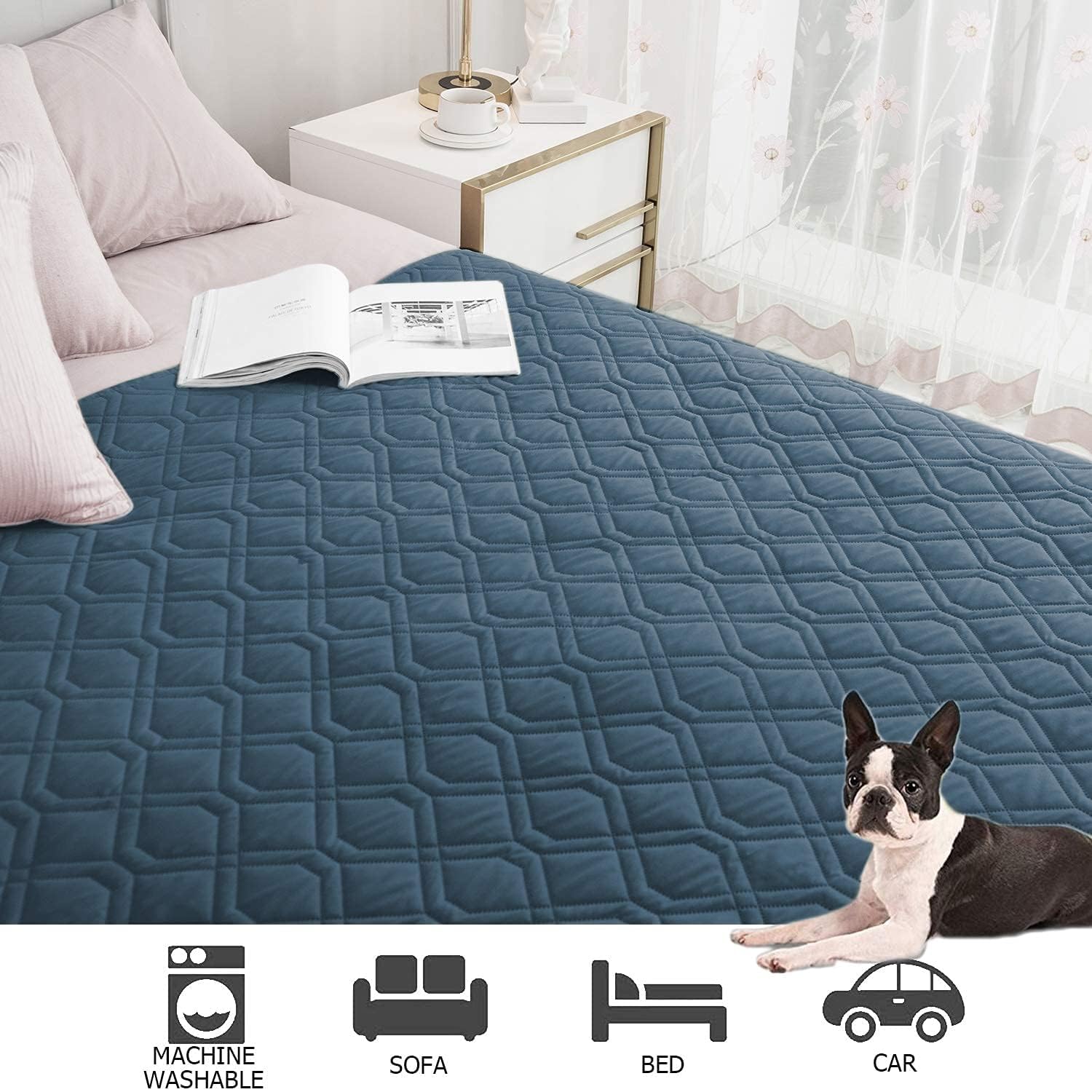 Ameritex comparaison taille avec mesure montrant l'ajustement 52 x 82 in