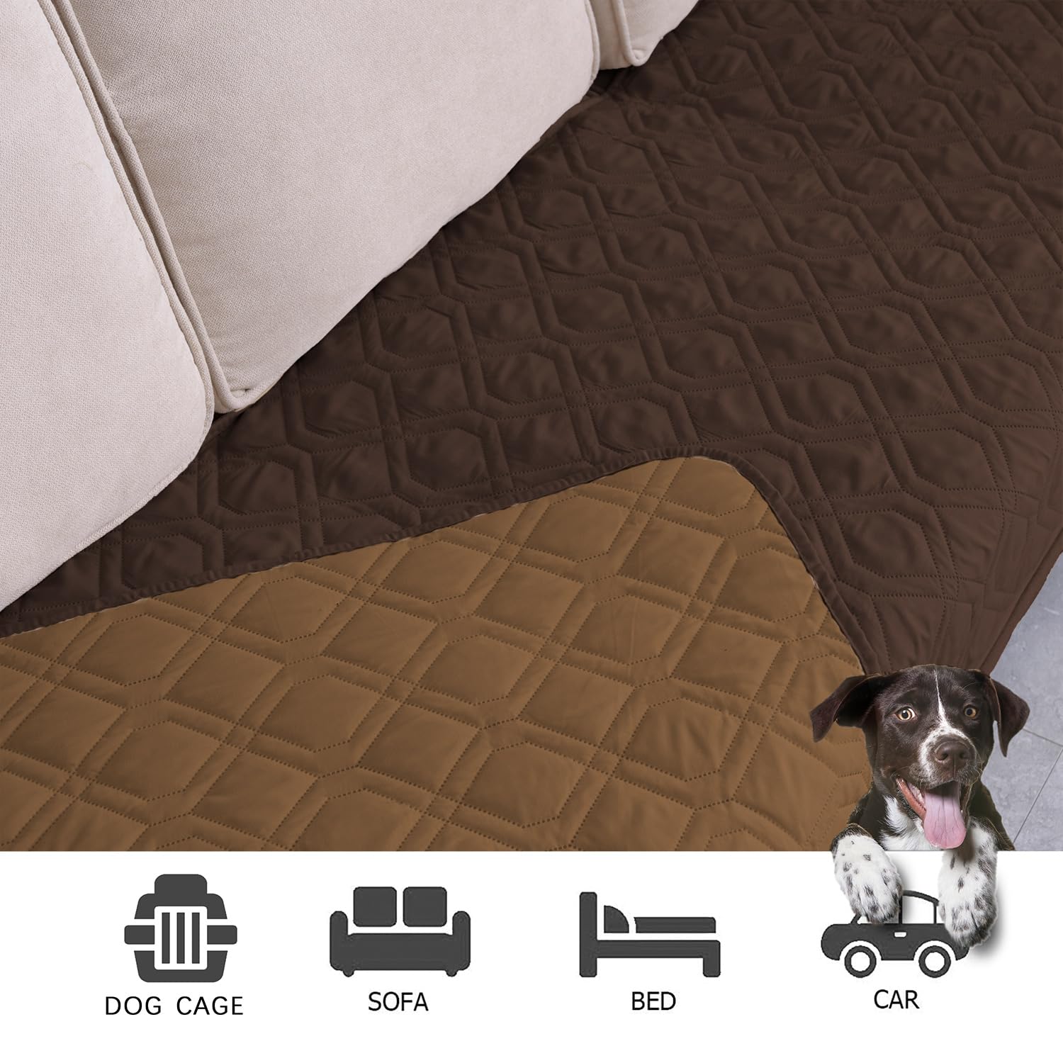 Ameritex housse étalée sur lit démontrant taille et couverture