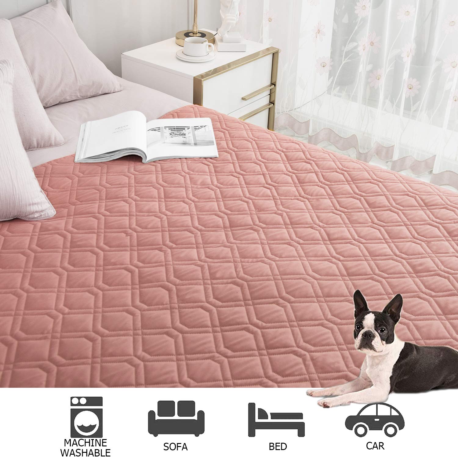 Ameritex housse en usage avec chien assis, réduit saleté et poils