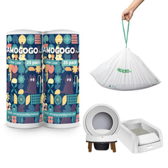 AMOGOGOPET emballage avant montrant 50 sacs, rangement facilité