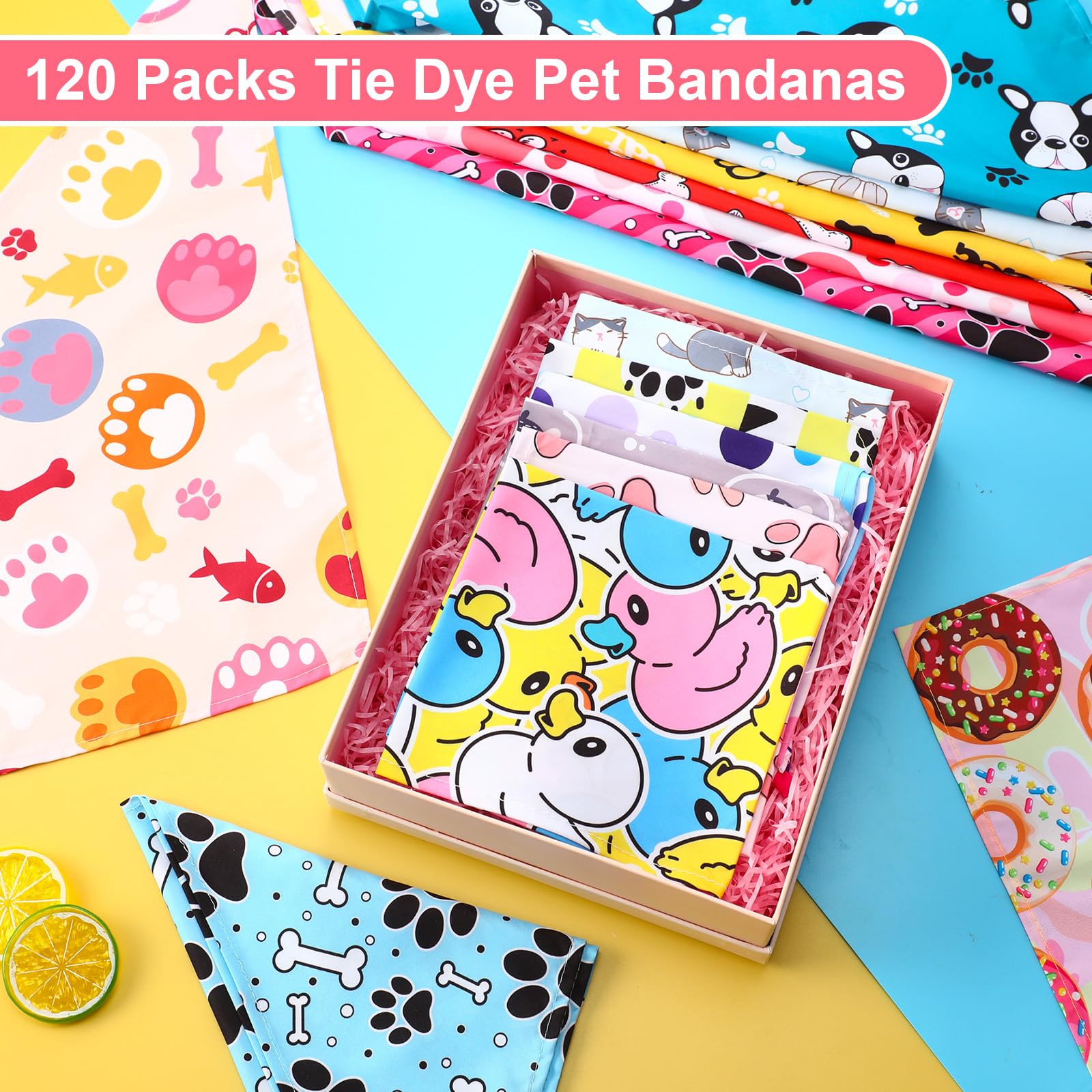 Lot Amylove 120 bandanas, quantité idéale pour événements