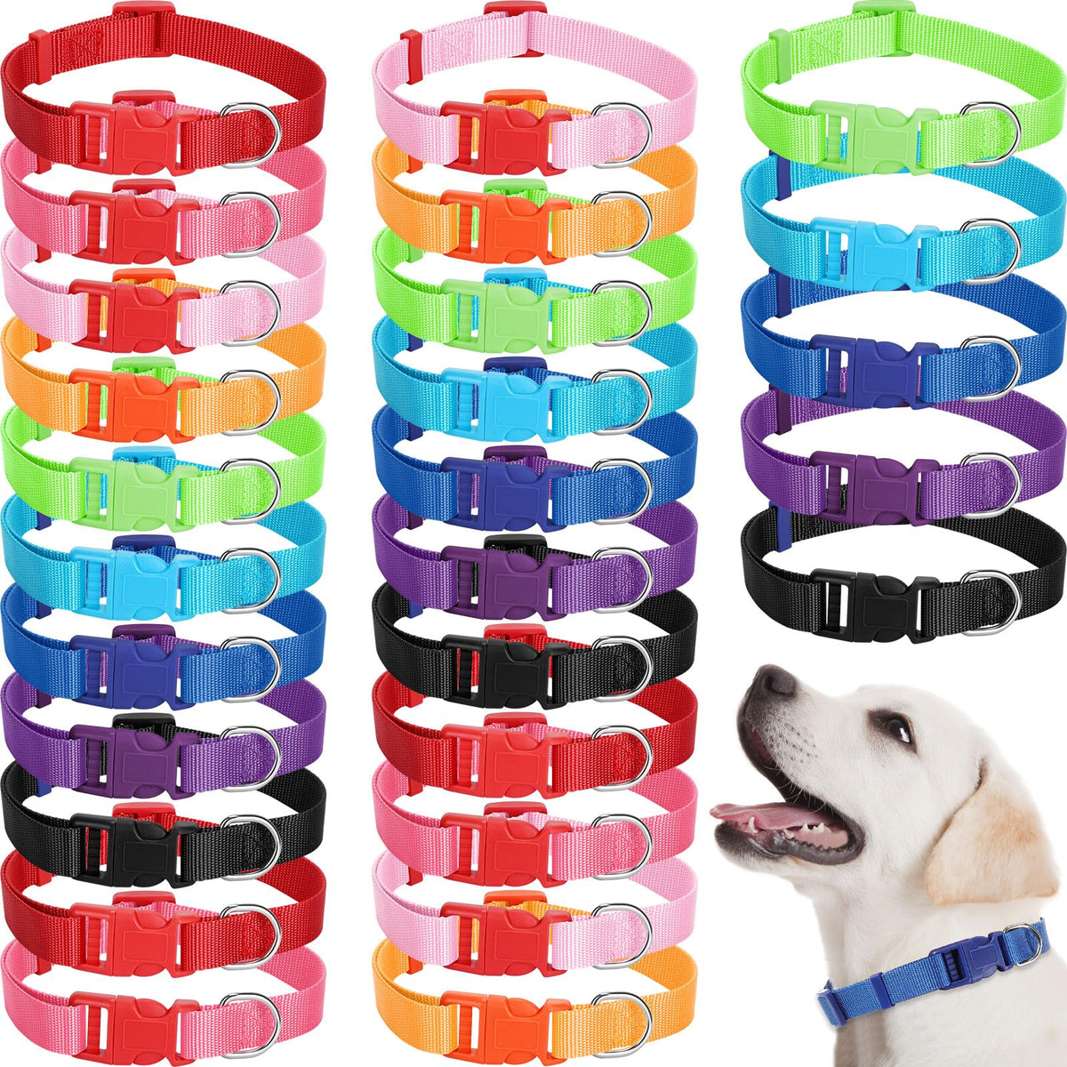 Amylove pack 27 colliers vue avant montrant les neuf couleurs pour organisation pratique