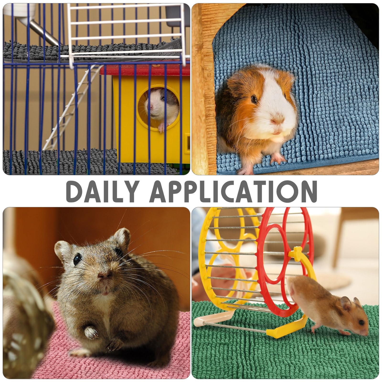 Amylove tapis dans une cage avec cochon d'Inde pour protection hygiénique