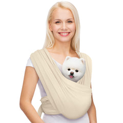 AnccoPlus vue avant du sling beige montrant maintien sécurisé et style