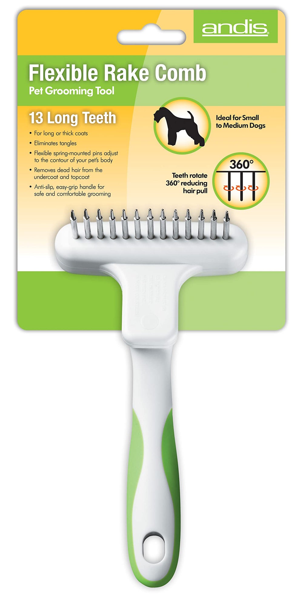 Andis brosse en usage sur chien réduisant tensions pendant le brossage