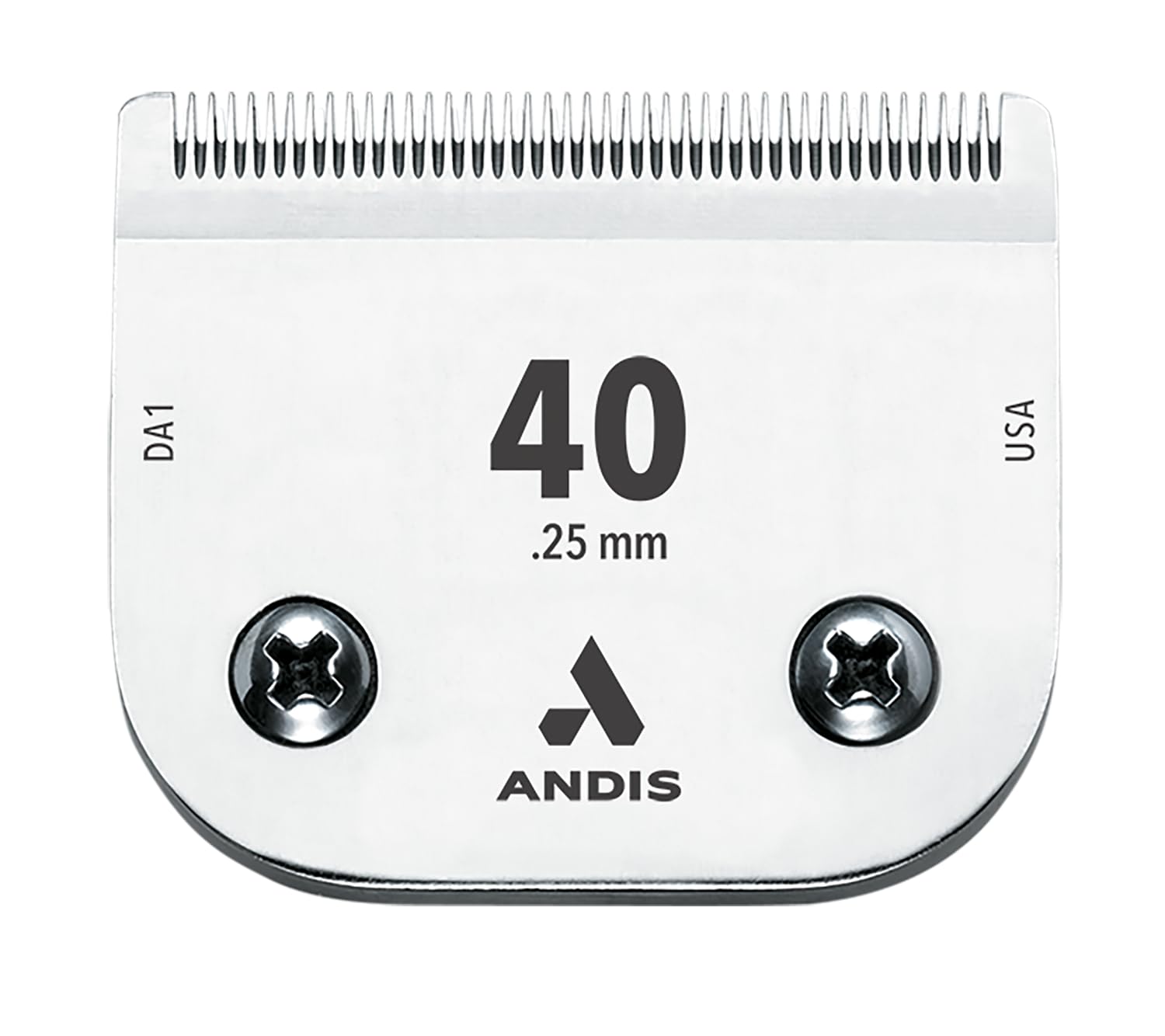 Andis lame face avant packaging montrant la forme et compatibilité pour toilettage