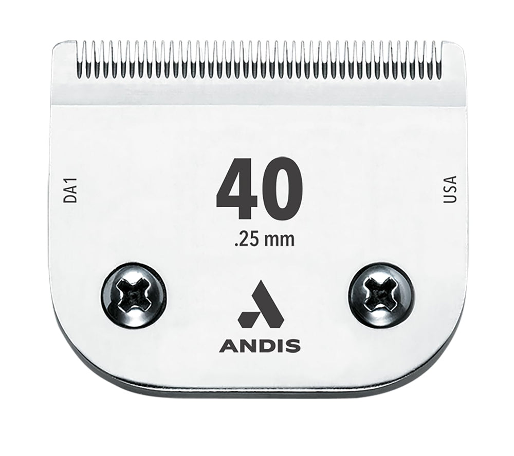 Andis lame face avant packaging montrant la forme et compatibilité pour toilettage