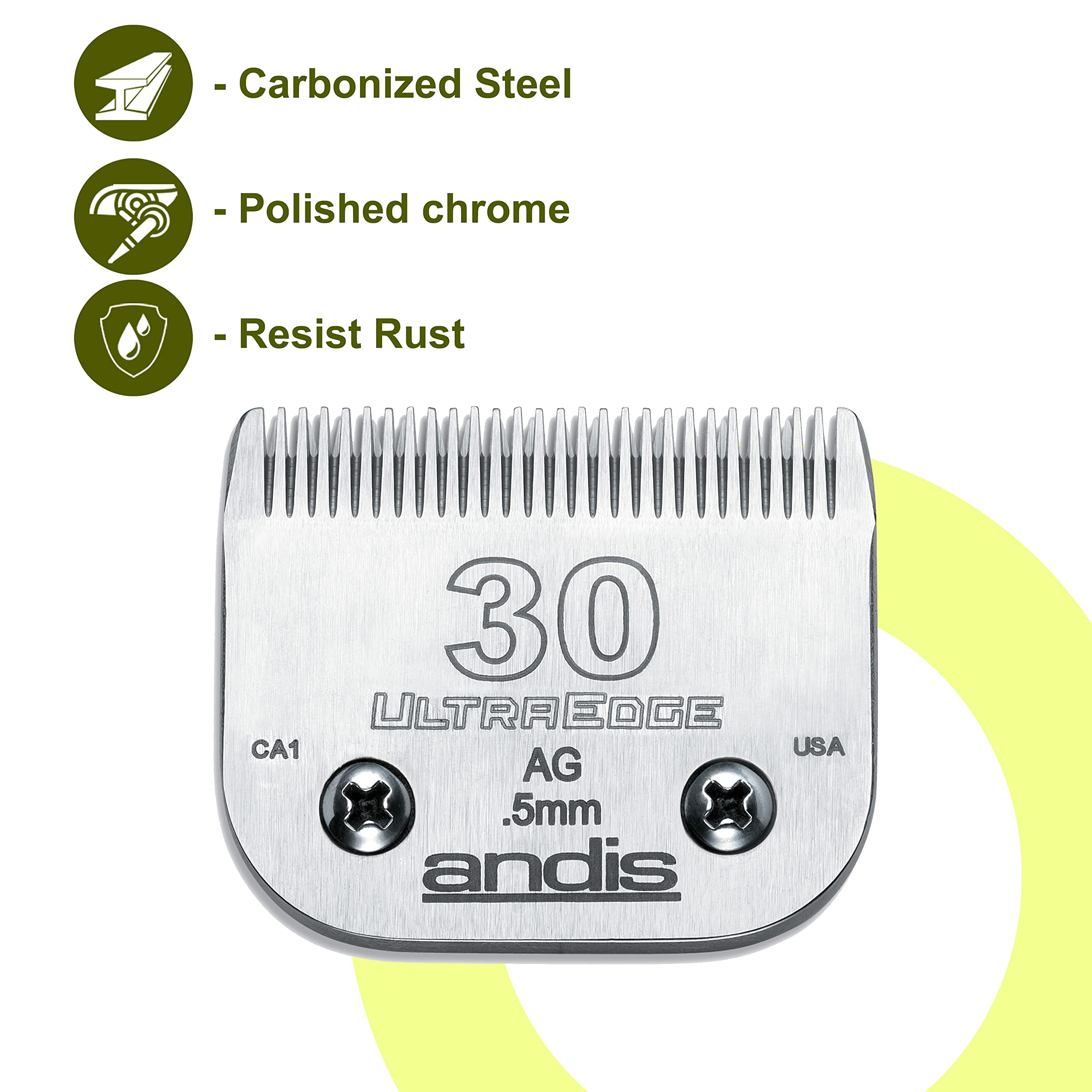 Andis UltraEdge profil de la lame illustrant longueur de coupe 1/50"