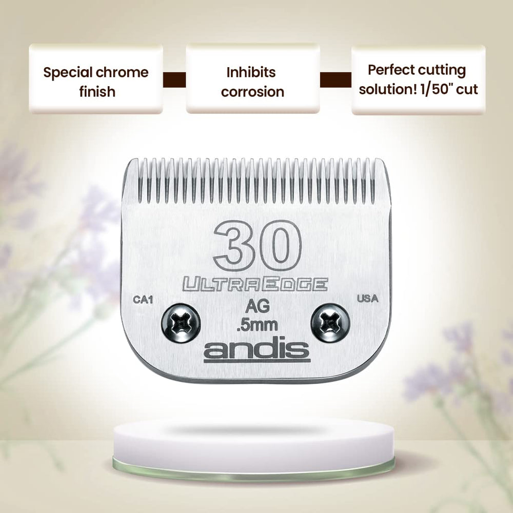 Andis UltraEdge détail acier et carbone montrant robustesse et tranchant