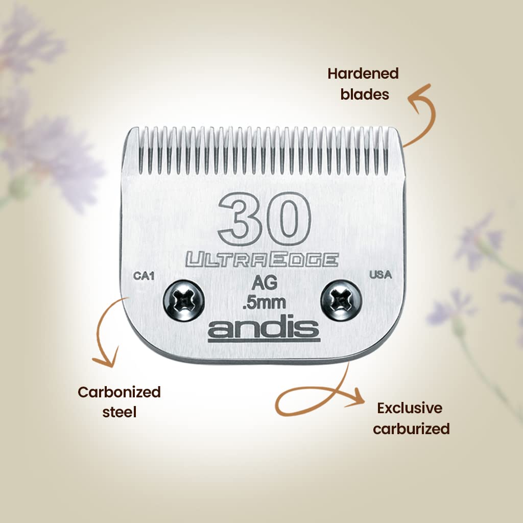 Andis UltraEdge comparaison à une règle montrant l'échelle précise de coupe