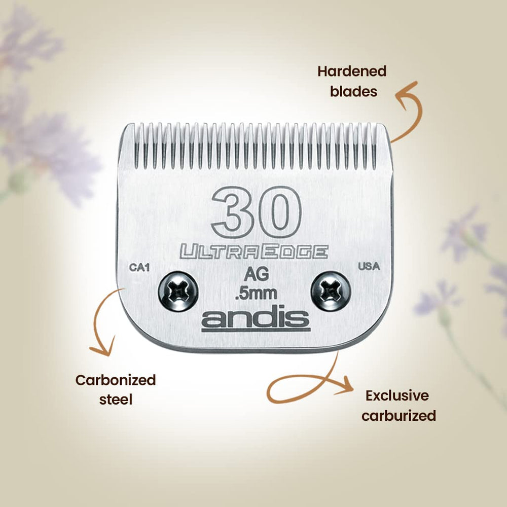 Andis UltraEdge comparaison à une règle montrant l'échelle précise de coupe