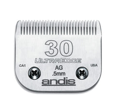 Andis UltraEdge vue avant de l'emballage montrant la taille 30 et finition