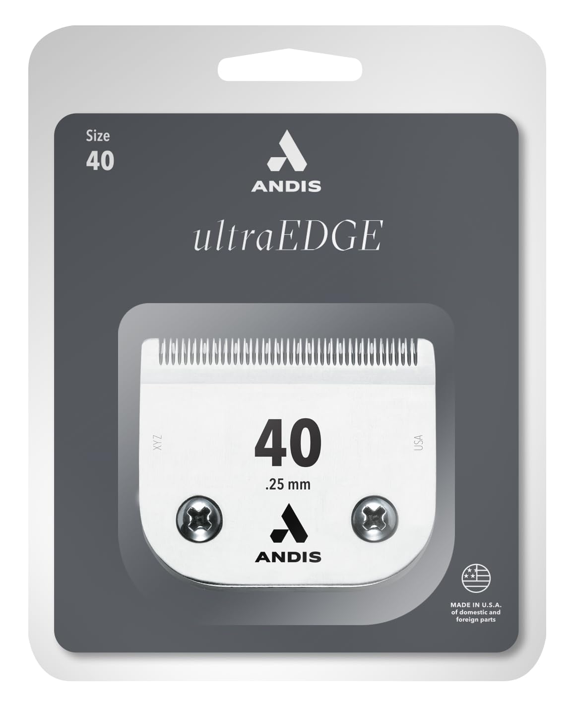 Andis UltraEdge gros plan des dents assurant une coupe précise et sans accroc
