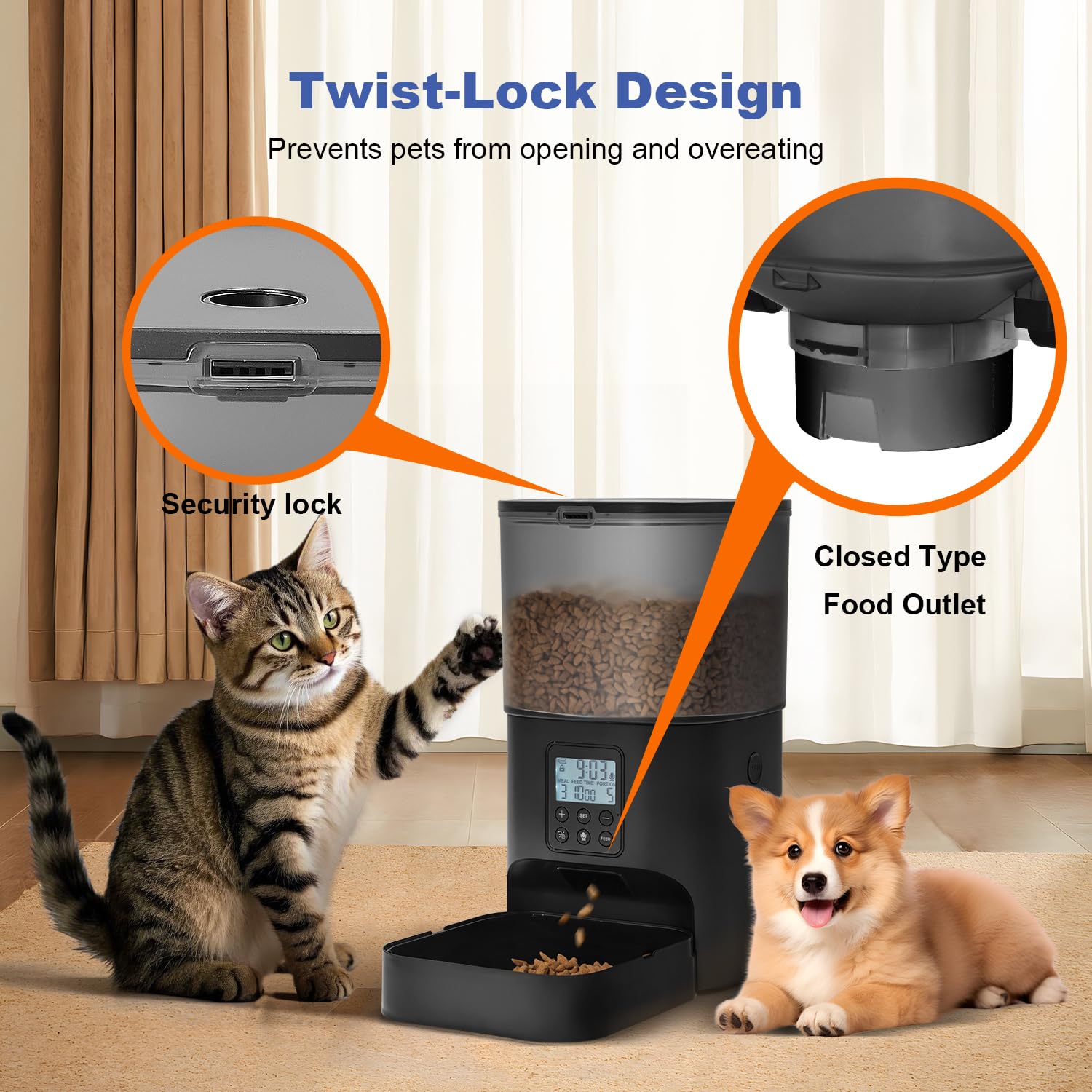 ANDOLL HOME emplacement du dessicant pour protéger les croquettes de l'humidité