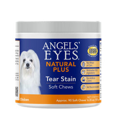 ANGELS' EYES emballage avant montrant pot de 90 chews et bénéfice esthétique