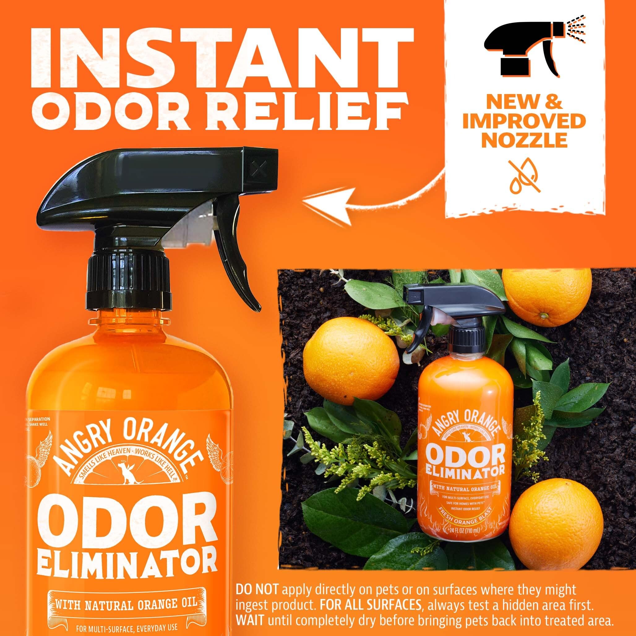 ANGRY ORANGE détail d'étiquette indiquant ingrédients naturels et sécurité