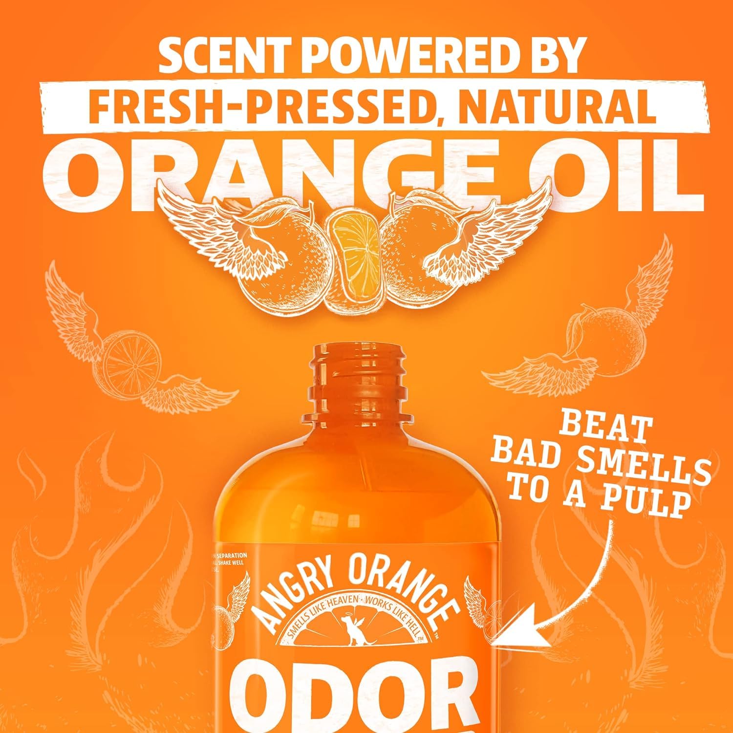 Angry Orange nettoyage sur sol dur scellé laissant parfum d'agrumes