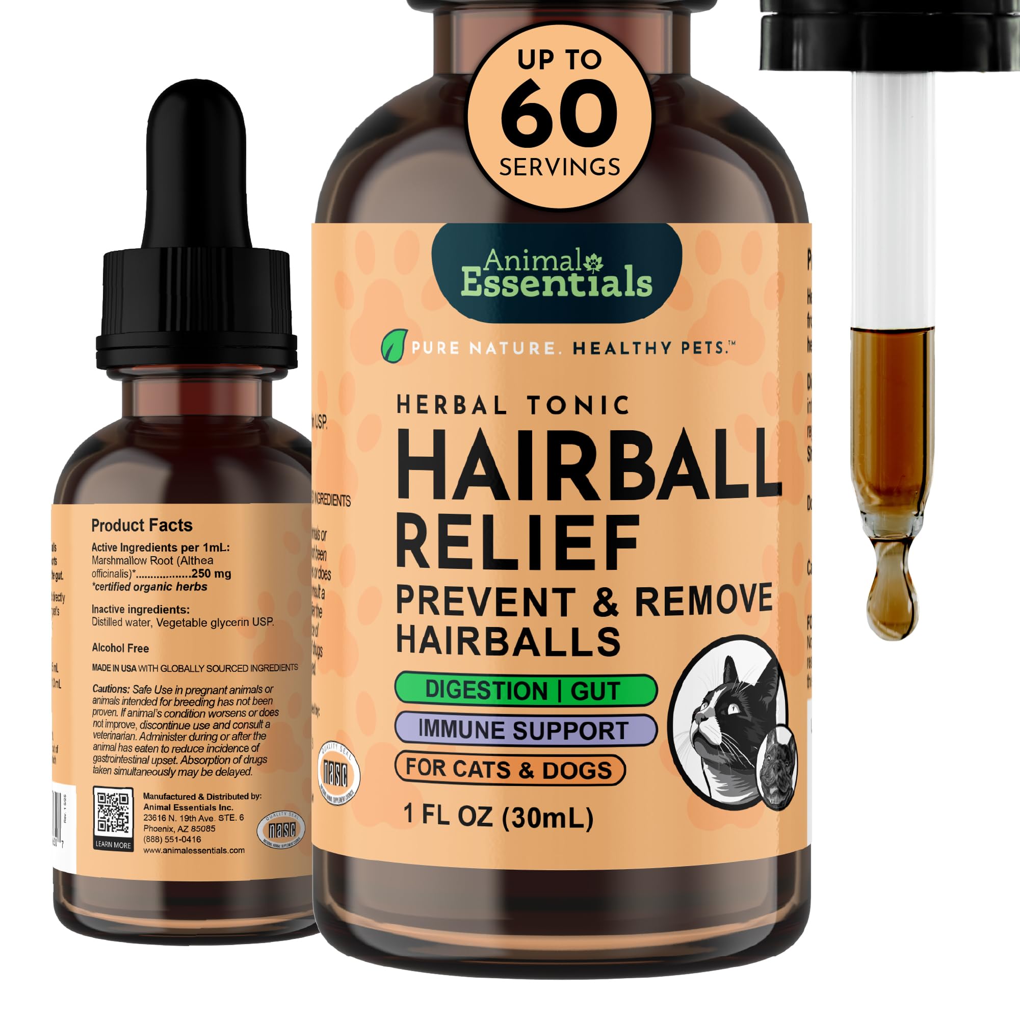 Animal Essentials bouteille face montrant flacon compact et facilité d'utilisation