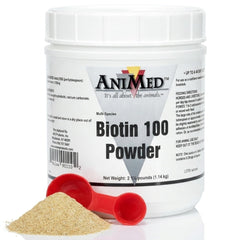 ANIMED pot Biotin 100 face montrant emballage et taille pour stockage pratique
