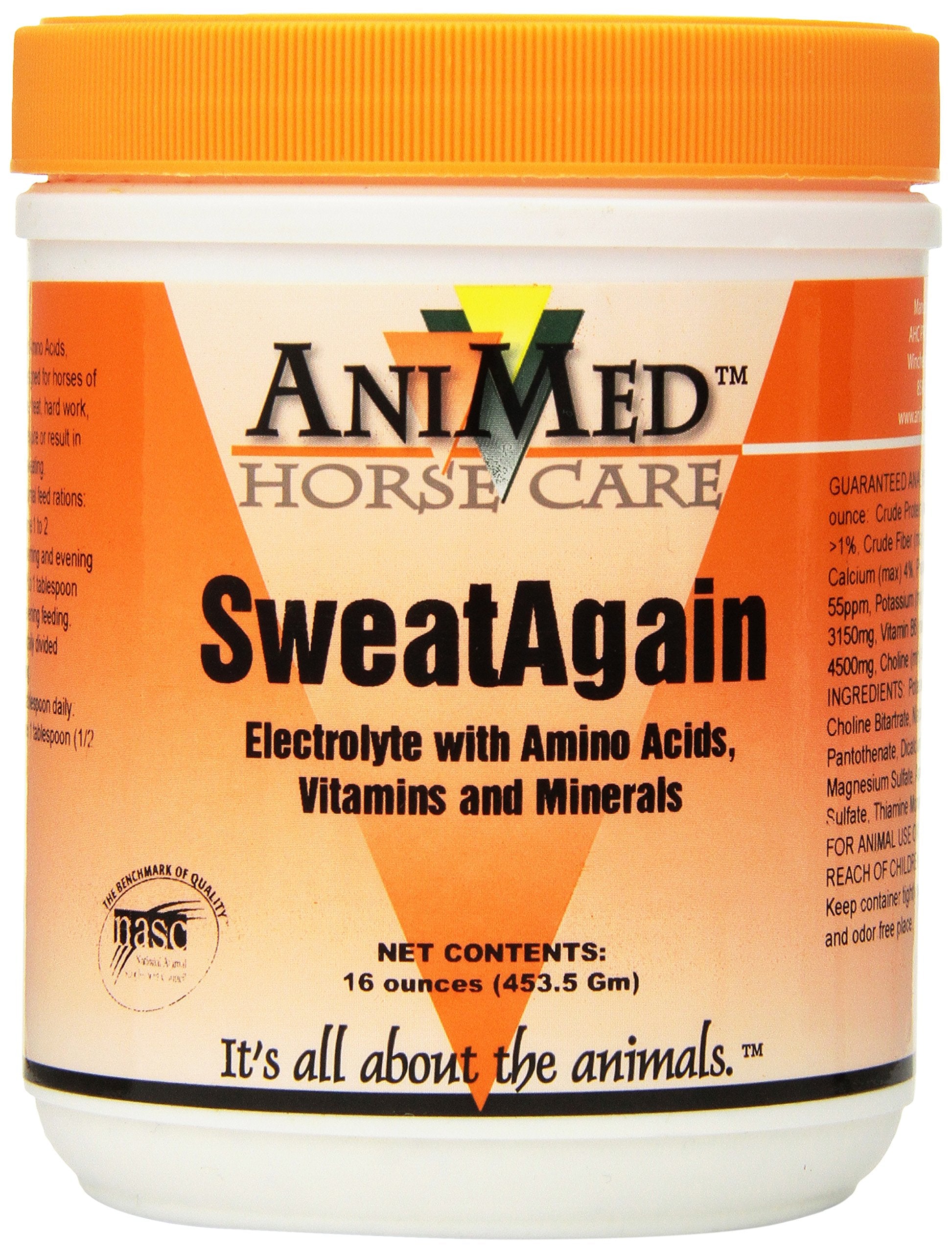 ANIMED SWEATAGAIN vue frontale du sachet 1 lb montrant l'étiquette et la praticité