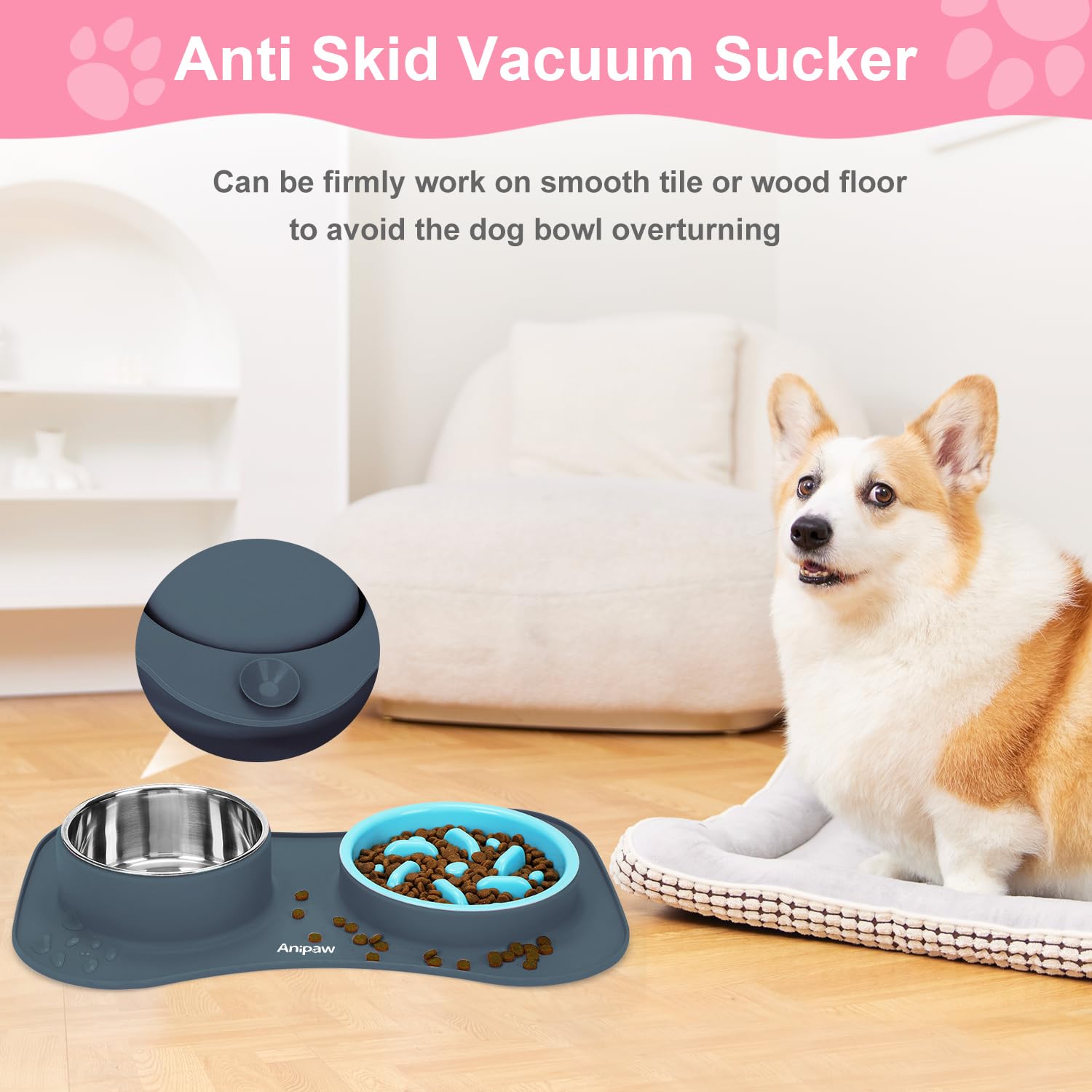 Anipaw détail obstacles du slow feeder favorise mastication lente