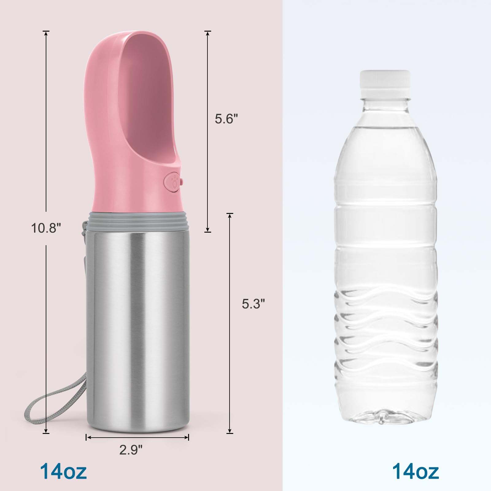 Anipaw utilisé lors d'une promenade, facilite l'hydratation du chien en une main