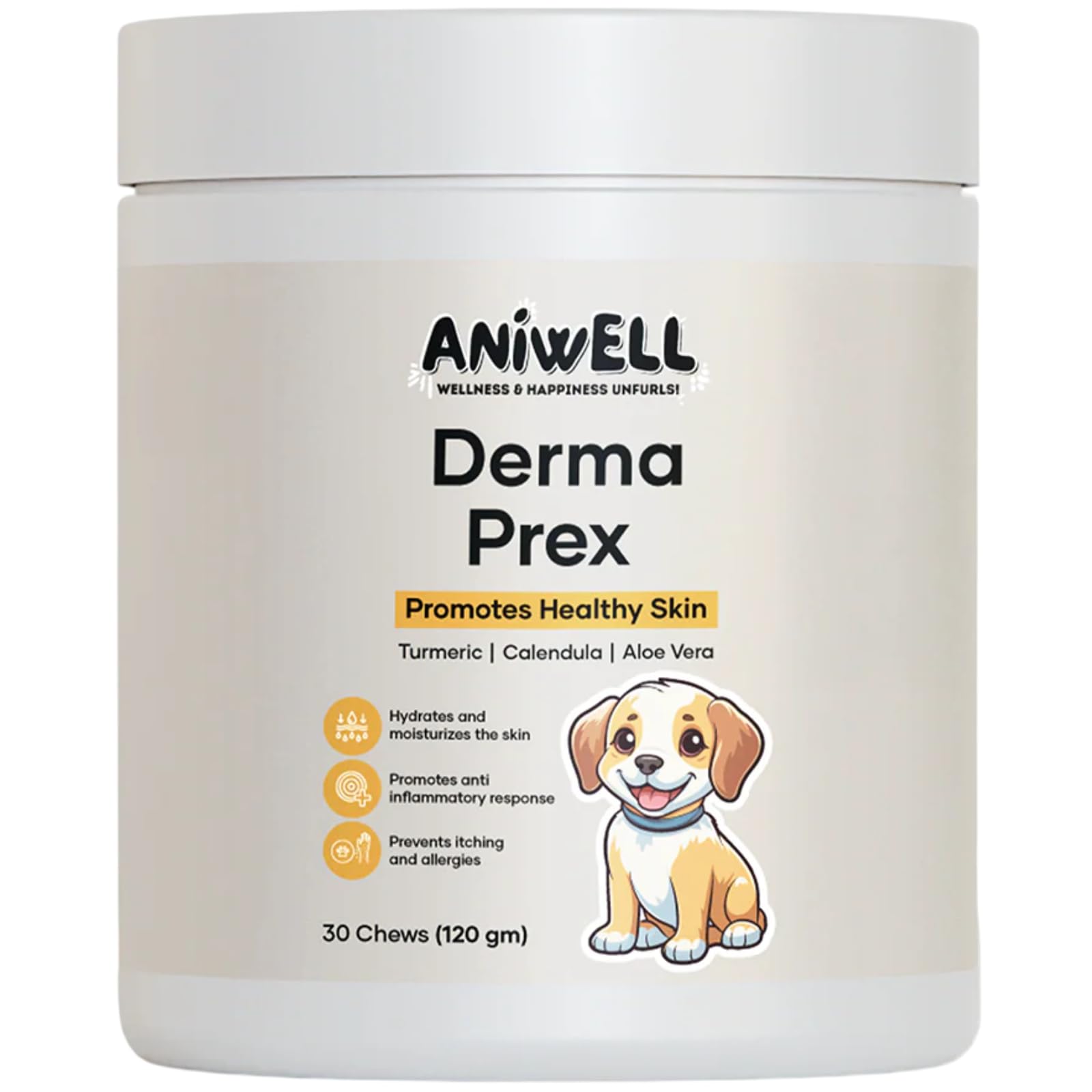 Aniwell DermaPrex aperçu de l'emballage, informations claires et sécurité