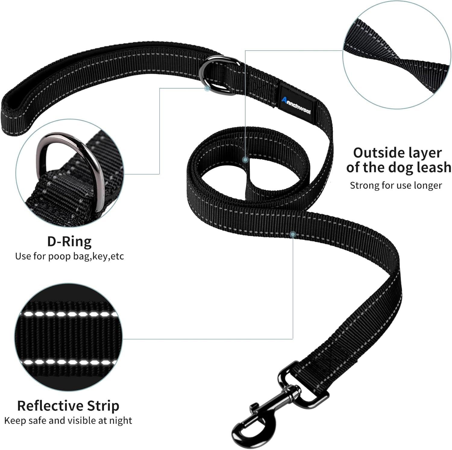 Annchwool bande réfléchissante augmente visibilité nocturne pendant promenades