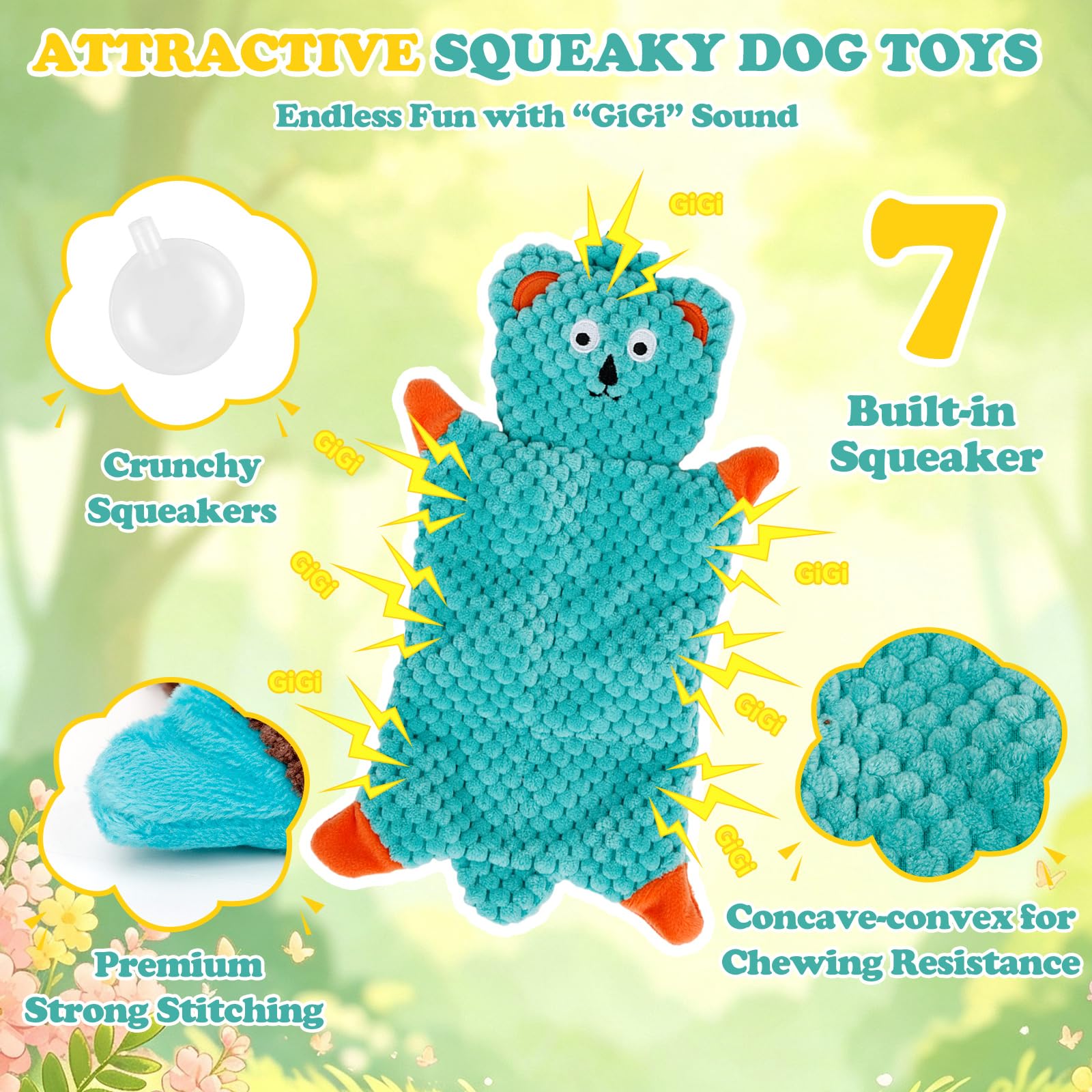 Anoodi chien en plein jeu avec peluche stimulant et divertissant