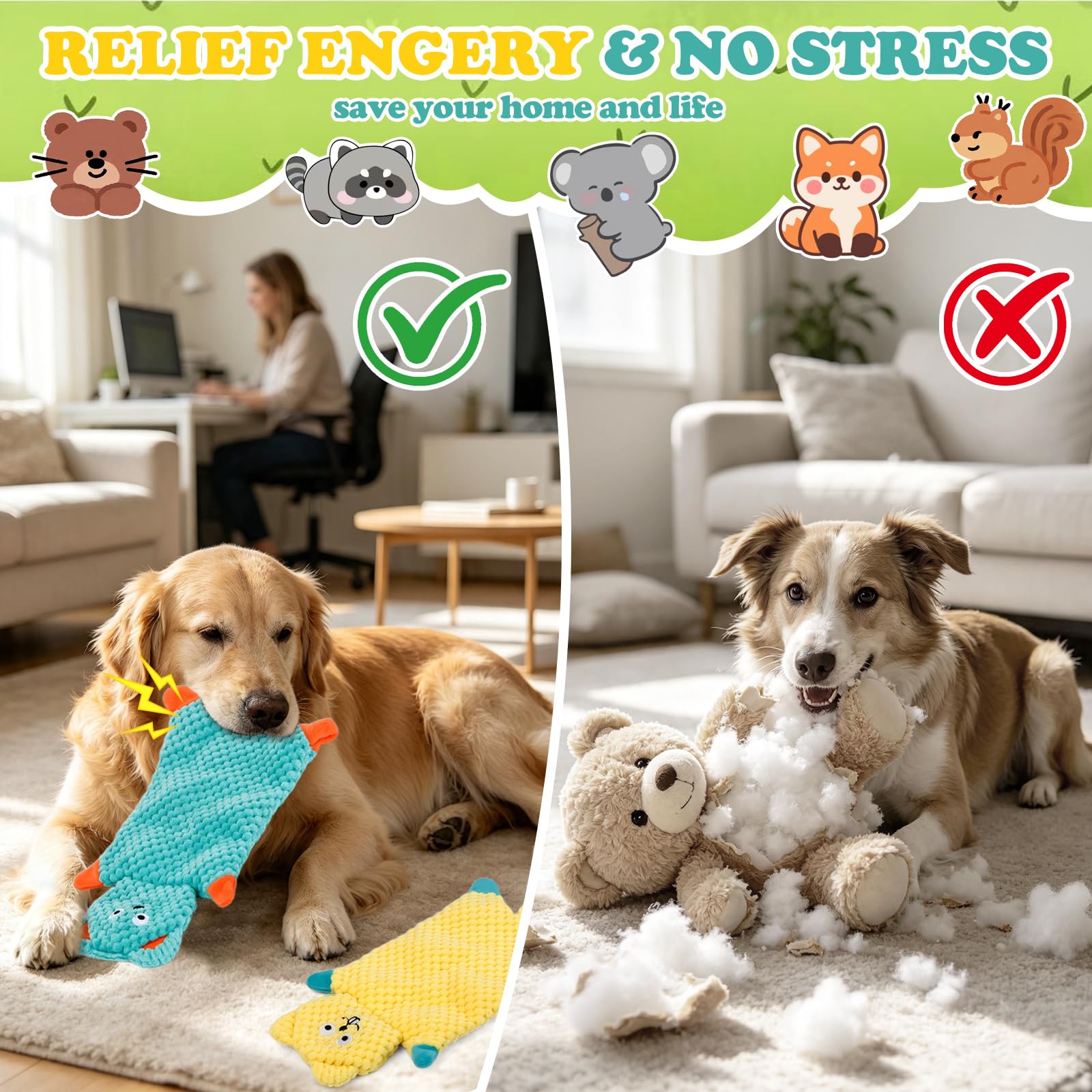 Anoodi pack cinq jouets pour rotation et partage entre chiens