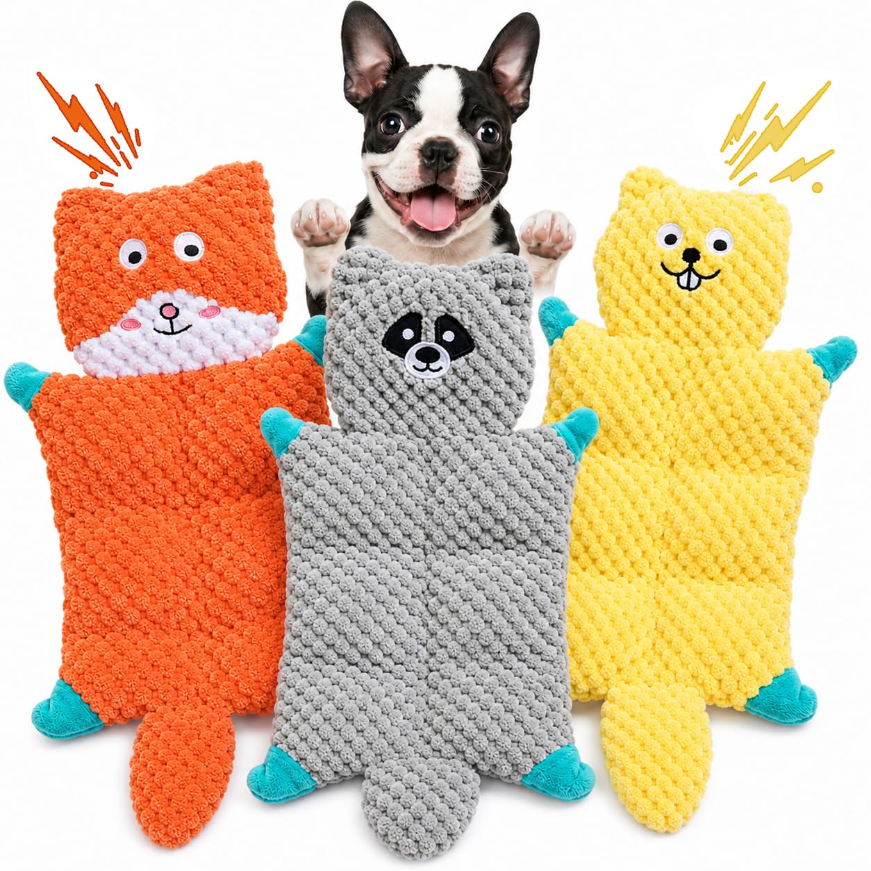 Anoodi peluche face avant montrant design animal et sécurité