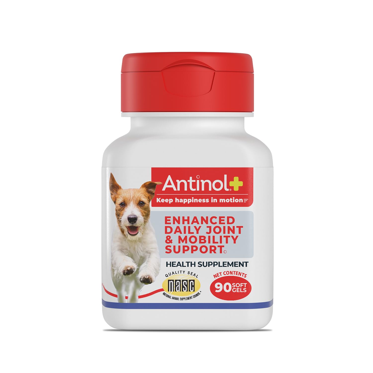 Antinol Plus emballage avant montrant 90 soft gels pour mobilité