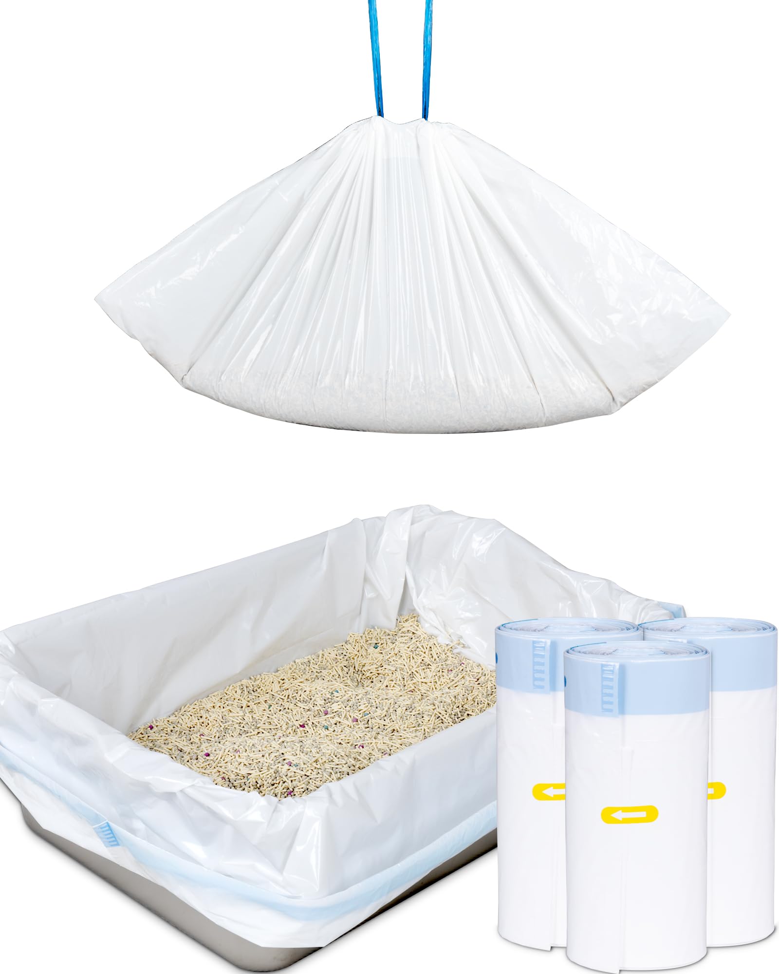 ANWA sac litière face avant montrant dimensions et finition, protection durable
