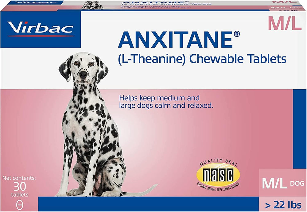 Anxitane boîte avant plan rapproché montrant comprimés appétents pour calmer sans somnolence